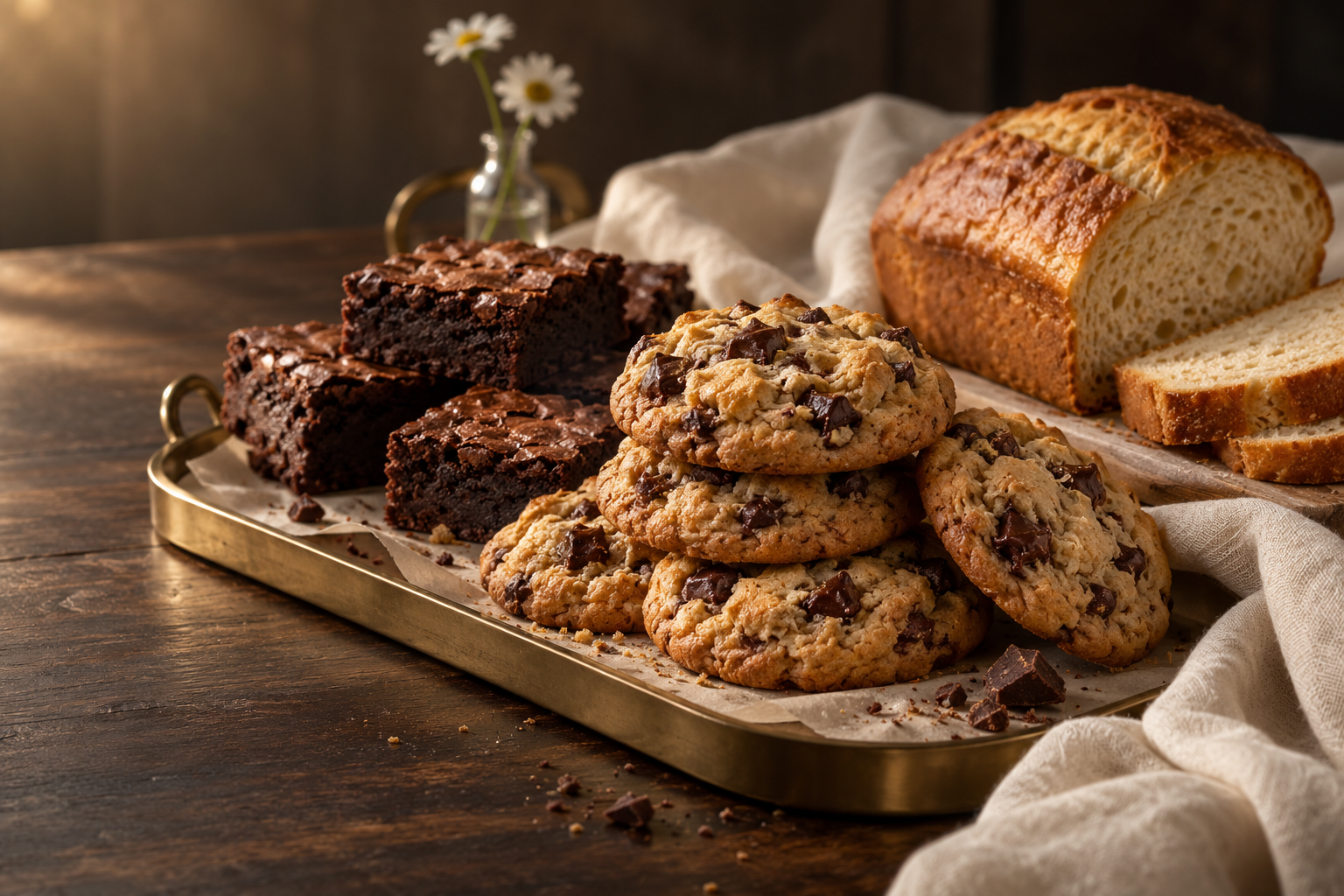 Illustrative chocolate chip cookie arrangement